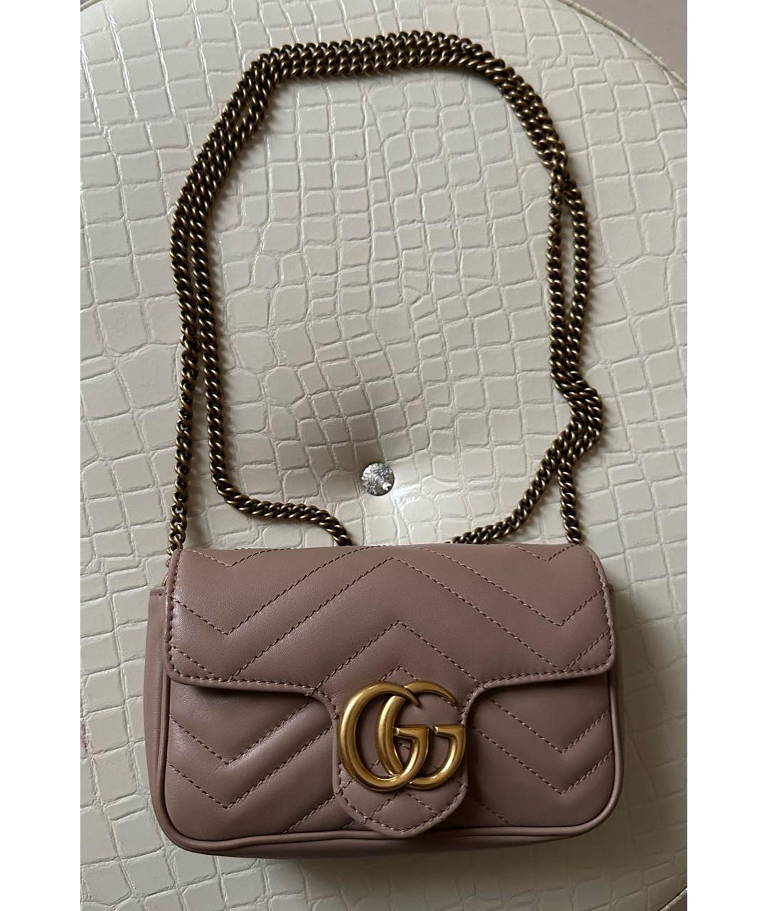GUCCI Бежевая кожаная сумка через плечо, фото 3