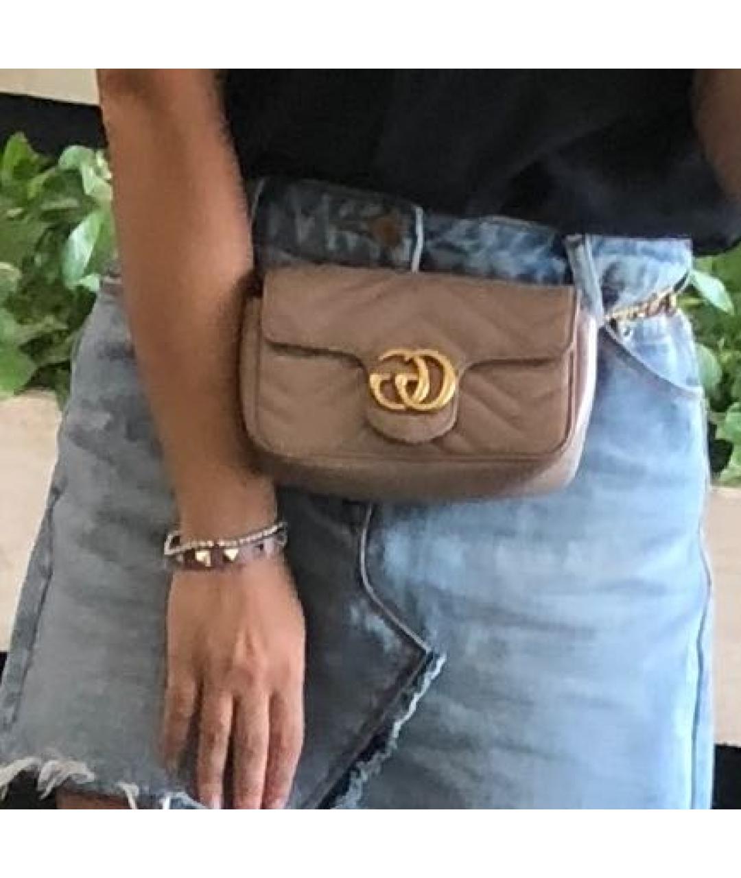 GUCCI Бежевая кожаная сумка через плечо, фото 8
