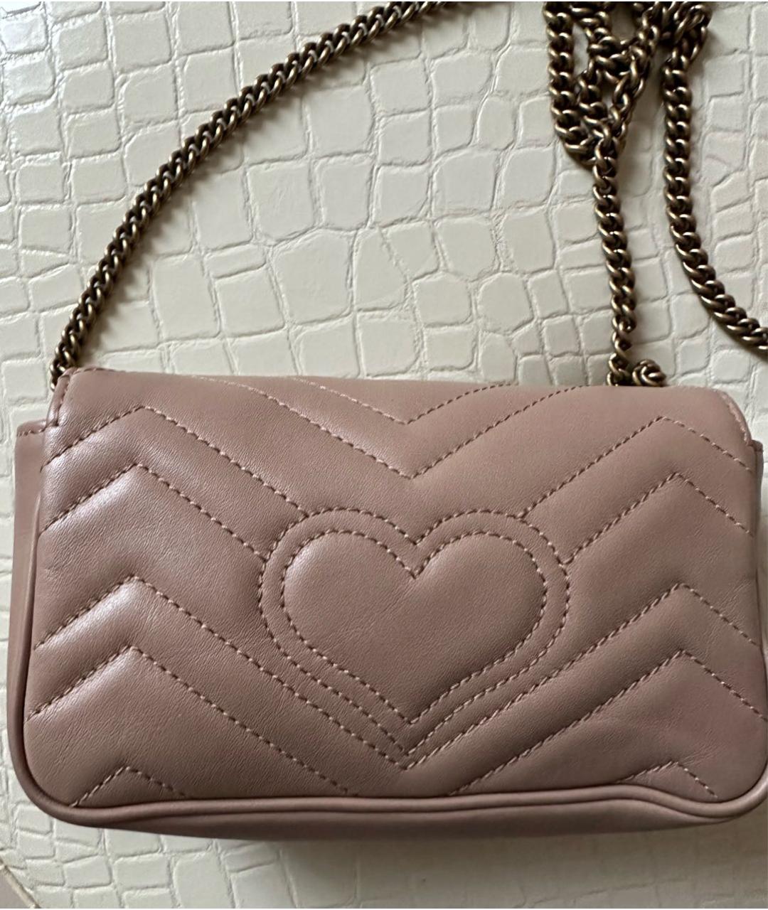 GUCCI Бежевая кожаная сумка через плечо, фото 4