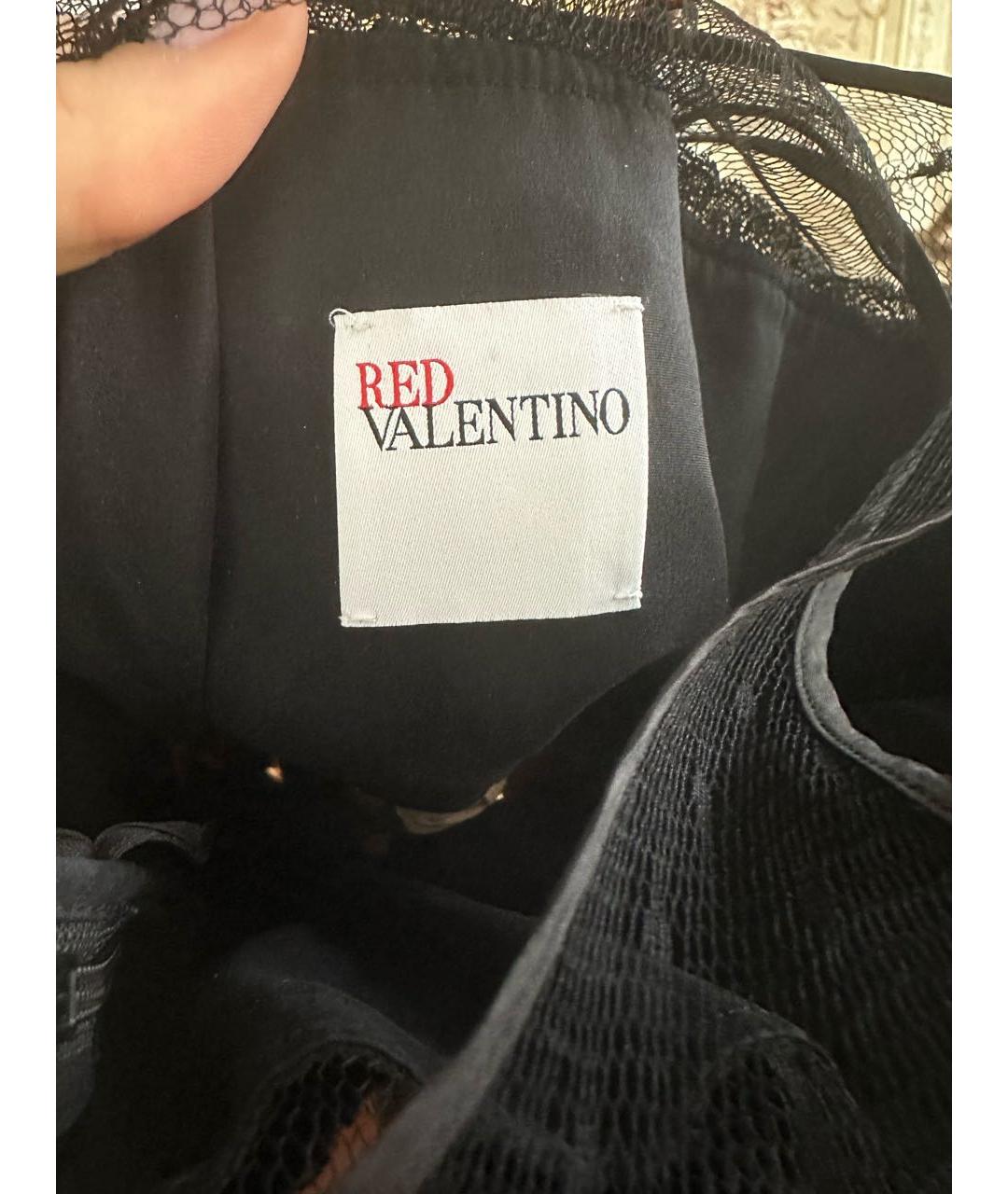 RED VALENTINO Черное велюровое вечернее платье, фото 3