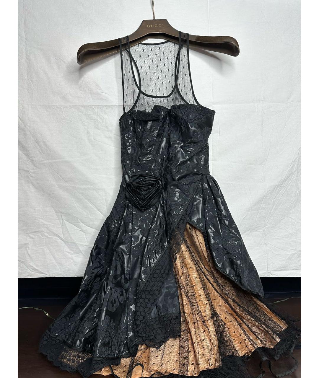 RED VALENTINO Черное велюровое вечернее платье, фото 4