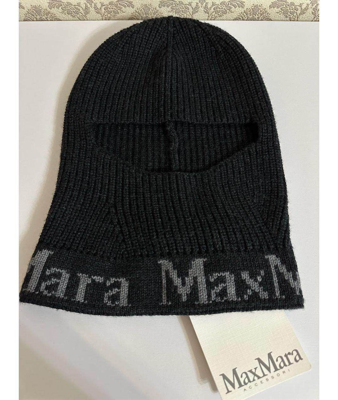 MAX MARA Черная шерстяная шапка, фото 4
