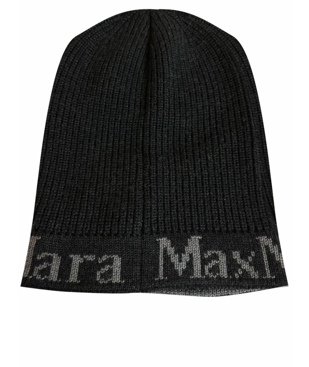 MAX MARA Черная шерстяная шапка, фото 1