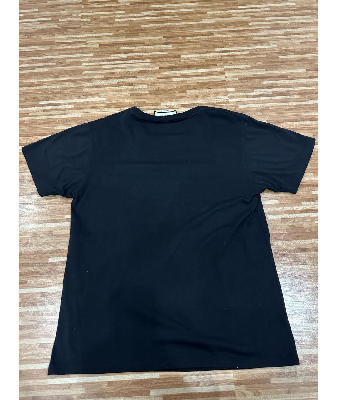 GUCCI Черная хлопковая футболка, фото 2