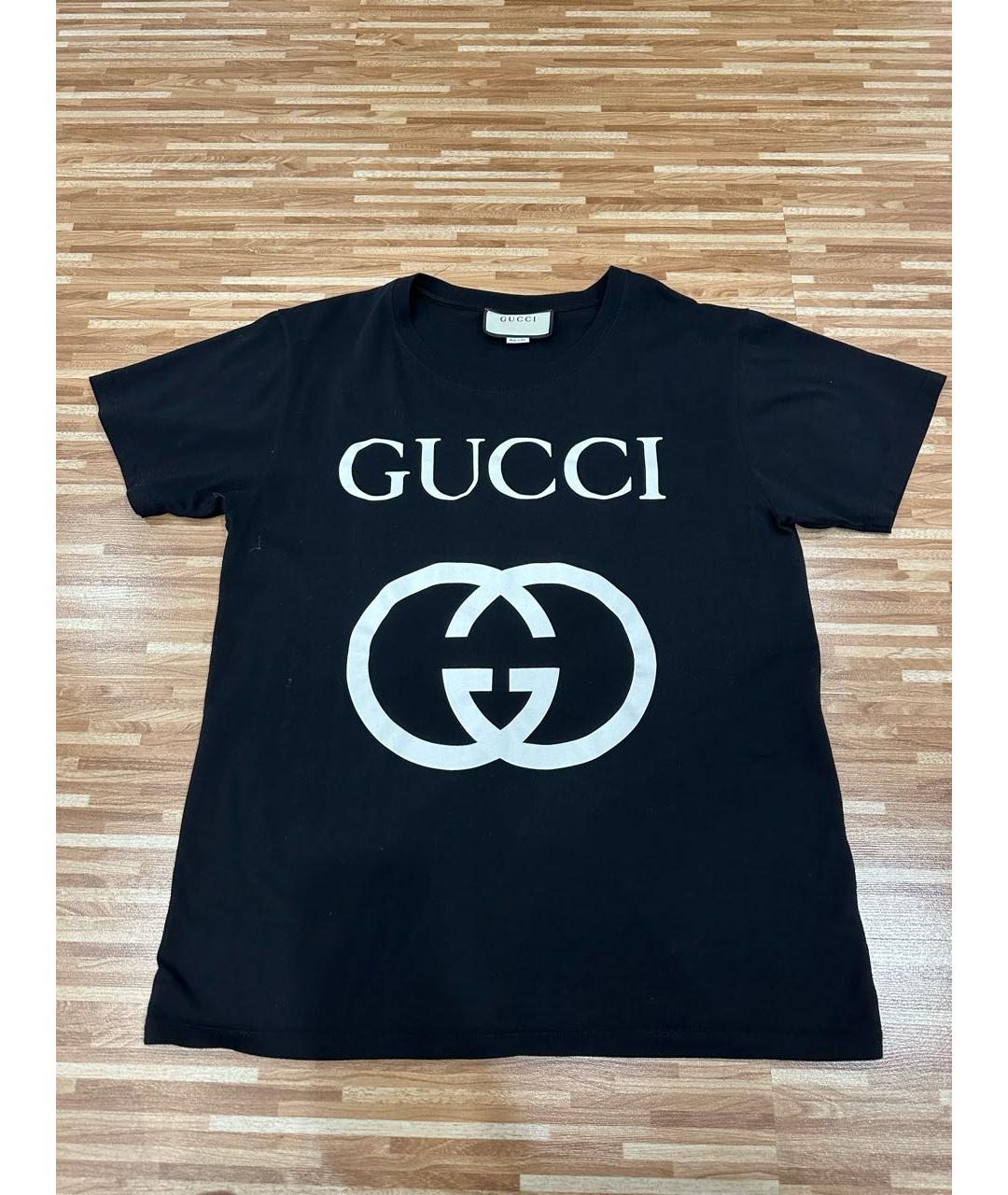 GUCCI Черная хлопковая футболка, фото 5