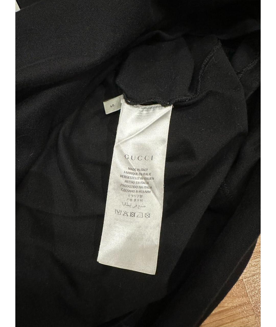 GUCCI Черная хлопковая футболка, фото 4