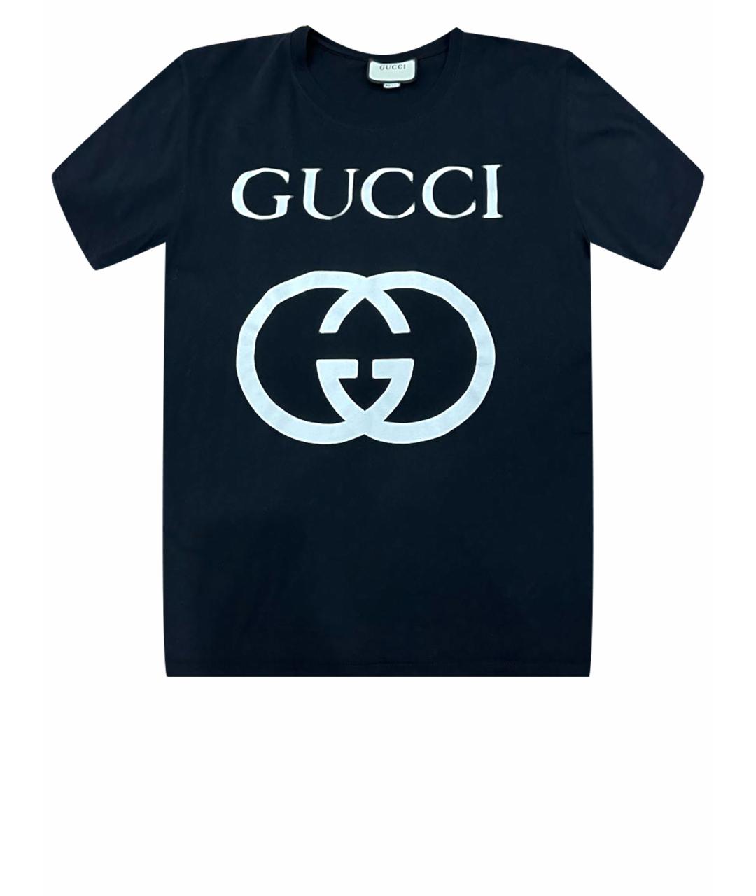 GUCCI Черная хлопковая футболка, фото 1