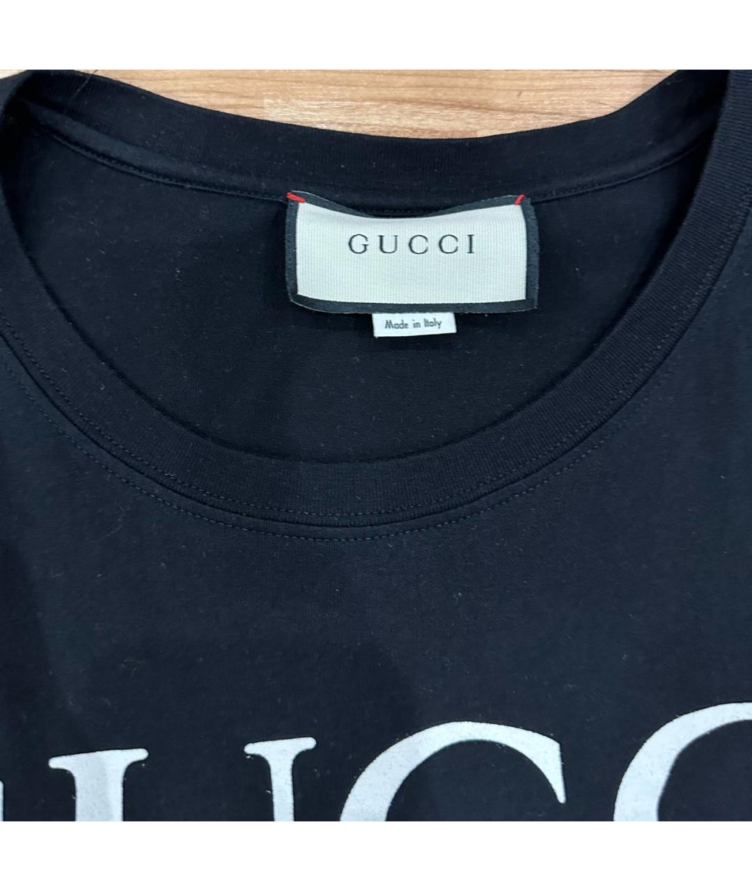 GUCCI Черная хлопковая футболка, фото 3