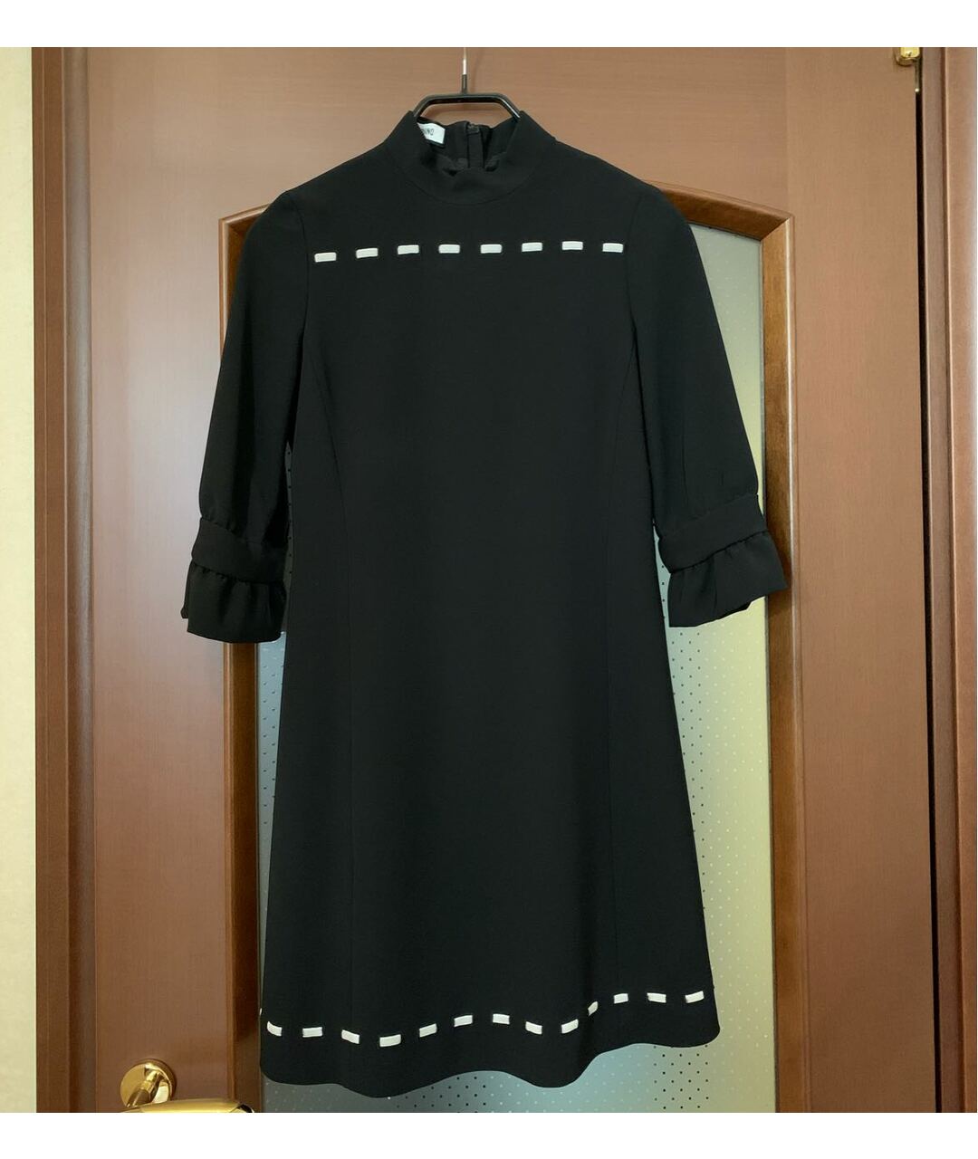 MOSCHINO Черное ацетатное повседневное платье, фото 5