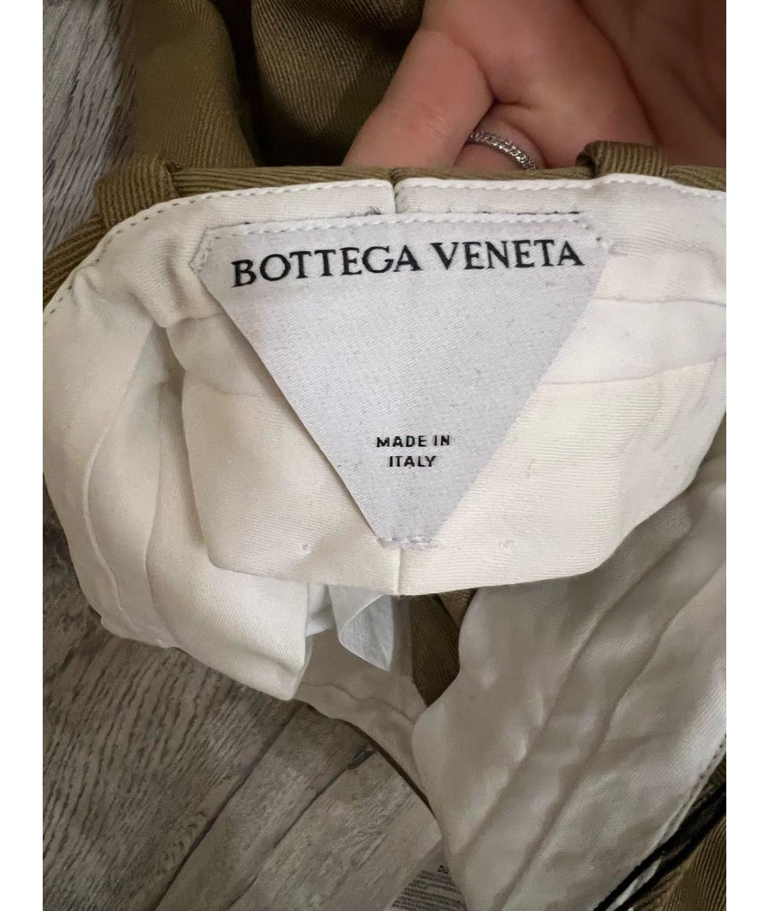 BOTTEGA VENETA Бежевые шерстяные брюки широкие, фото 3