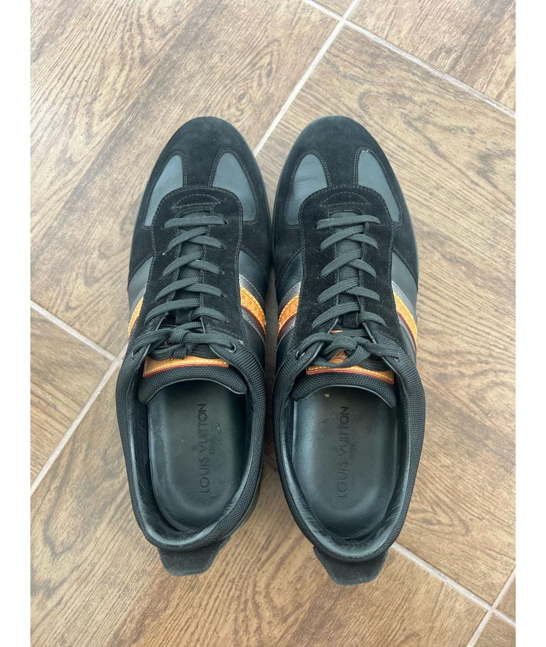 LOUIS VUITTON PRE-OWNED Черные замшевые низкие кроссовки / кеды, фото 3