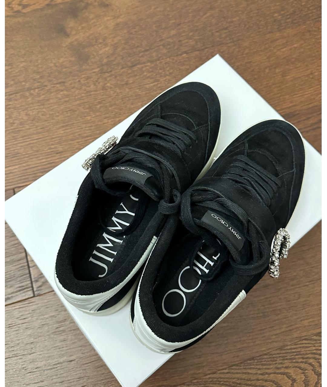 JIMMY CHOO Черные замшевые кеды, фото 3