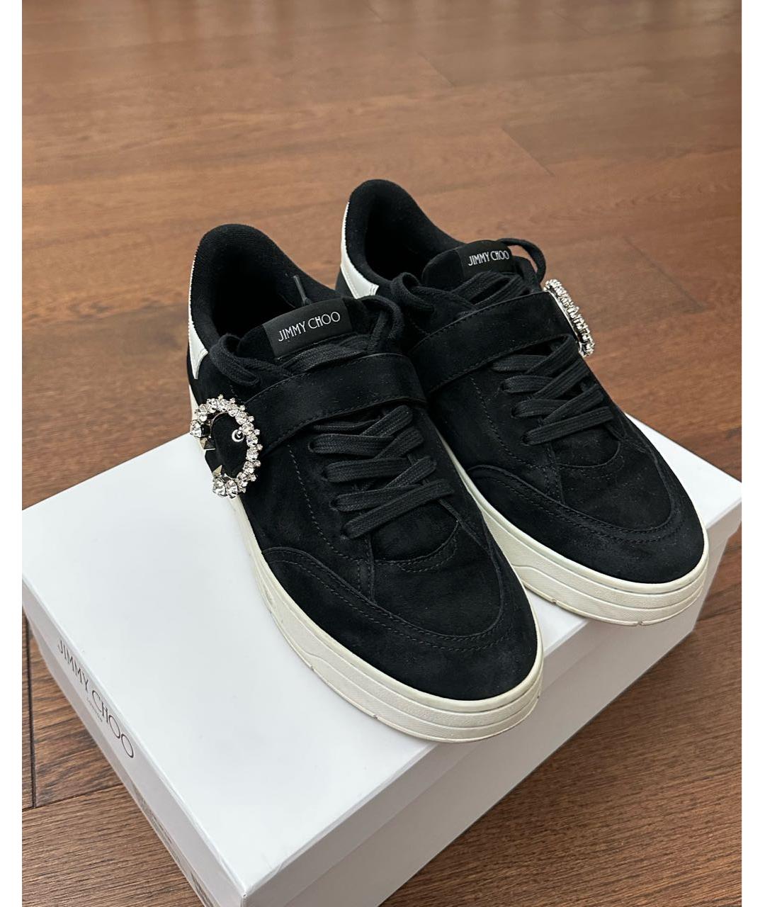 JIMMY CHOO Черные замшевые кеды, фото 2