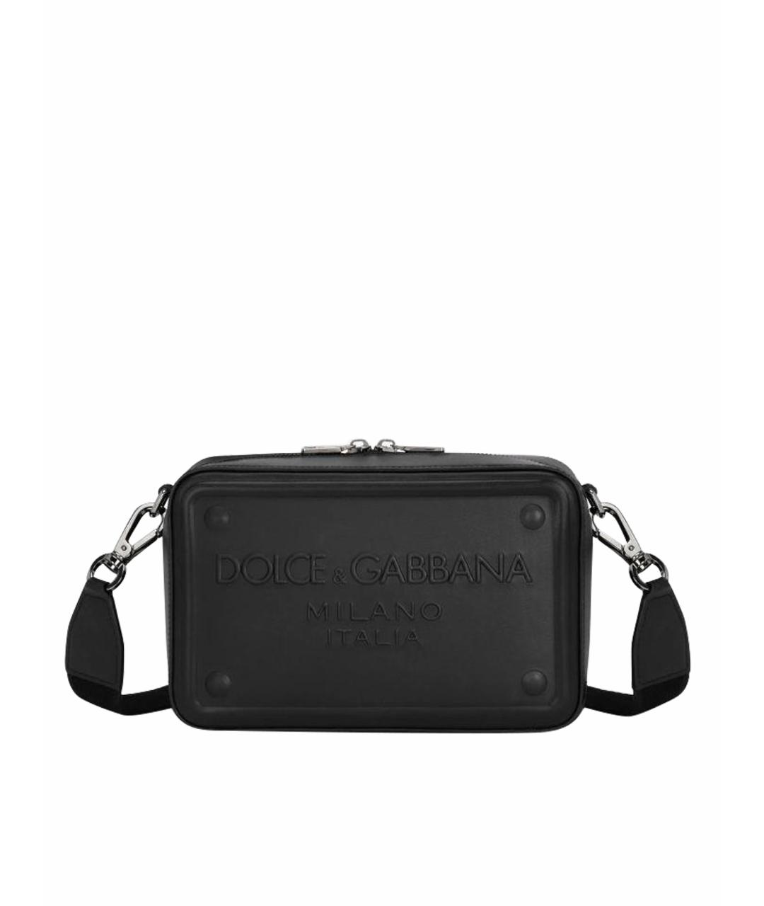 DOLCE&GABBANA Черная кожаная сумка на плечо, фото 1