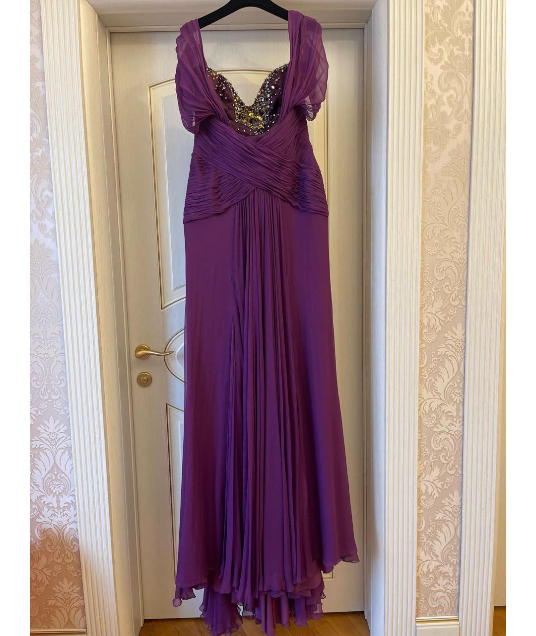 ZUHAIR MURAD Фиолетовое шелковое вечернее платье, фото 5