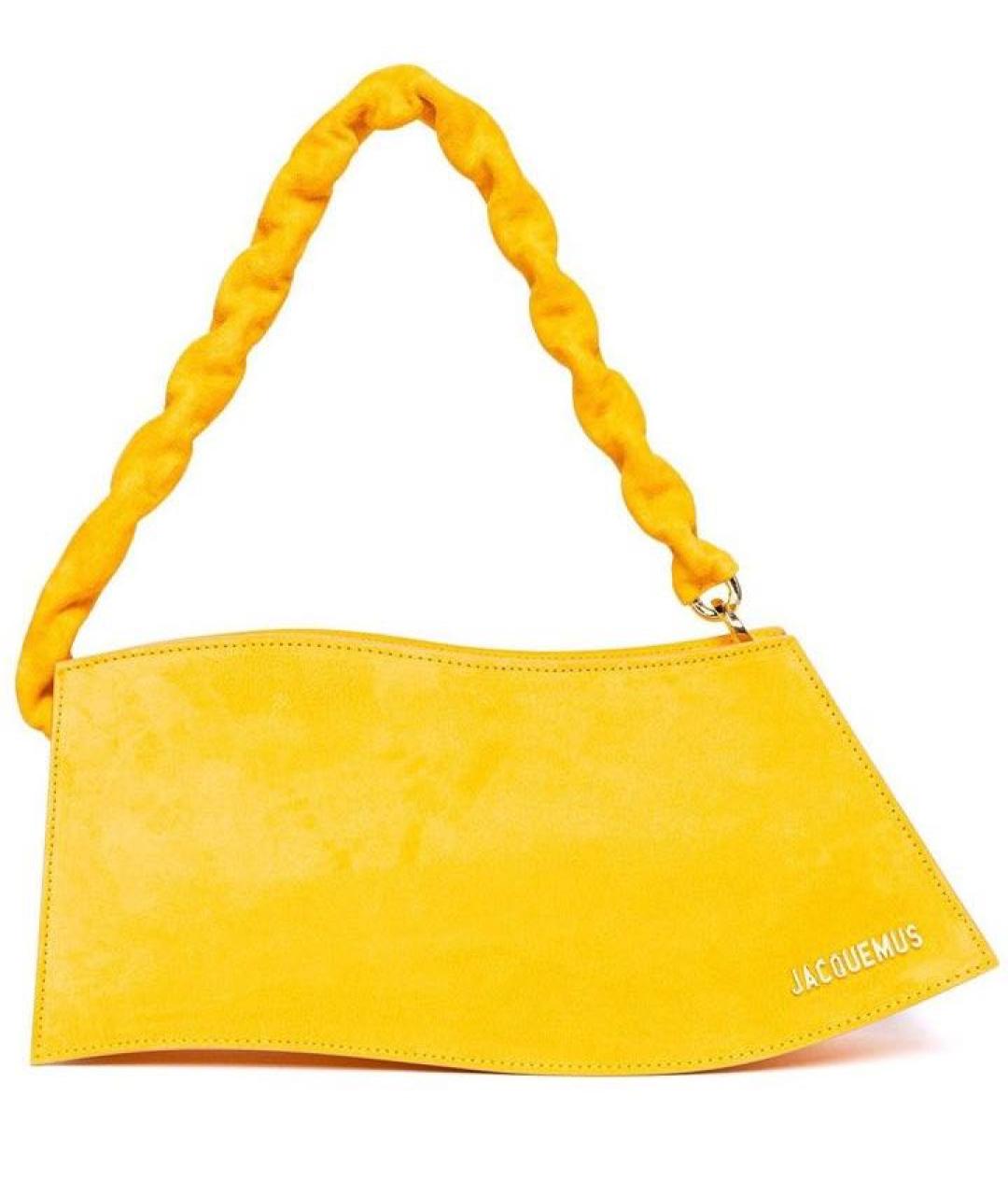 JACQUEMUS Желтая замшевая сумка через плечо, фото 1