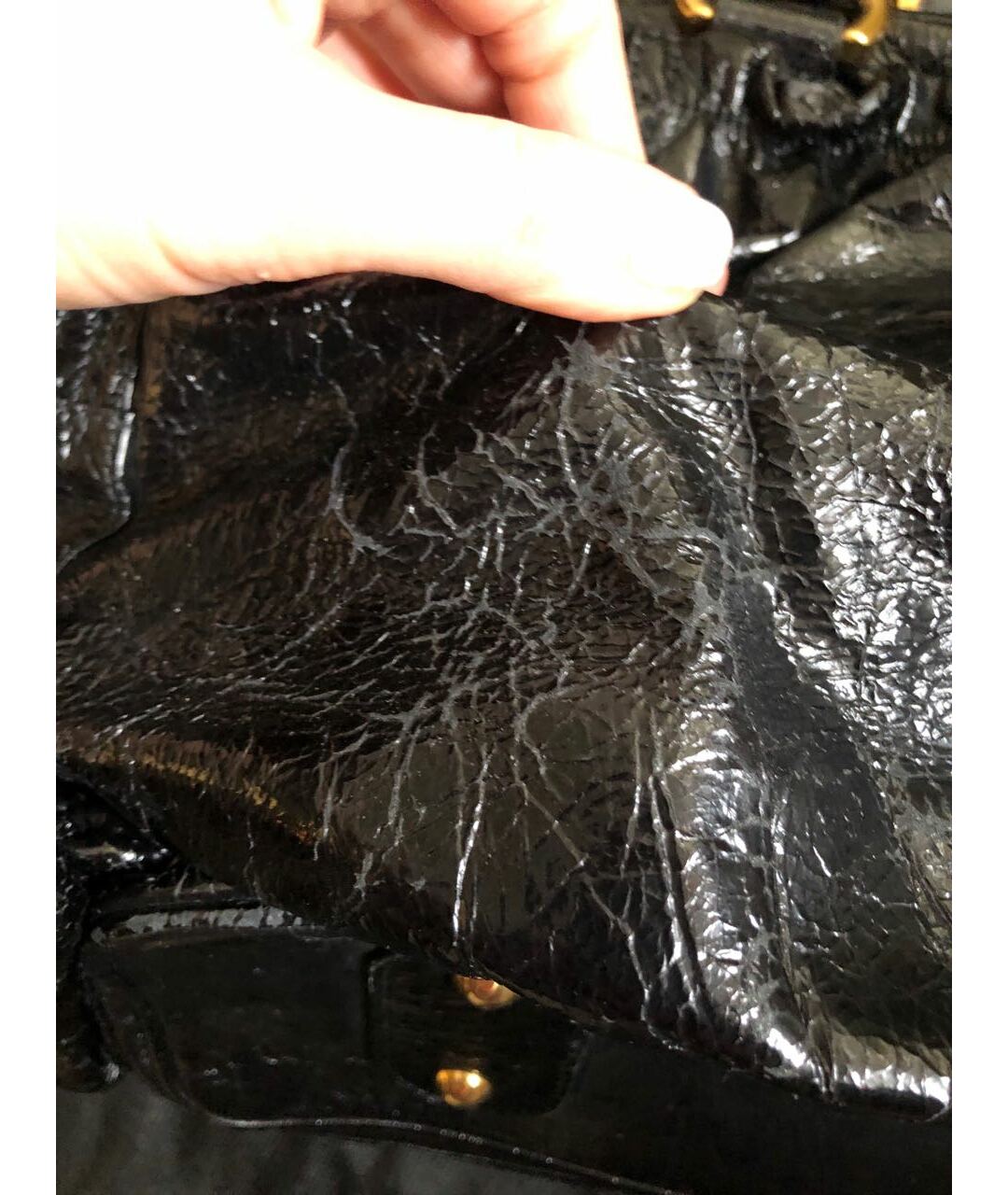 BARBARA BUI Черная сумка тоут из лакированной кожи, фото 8
