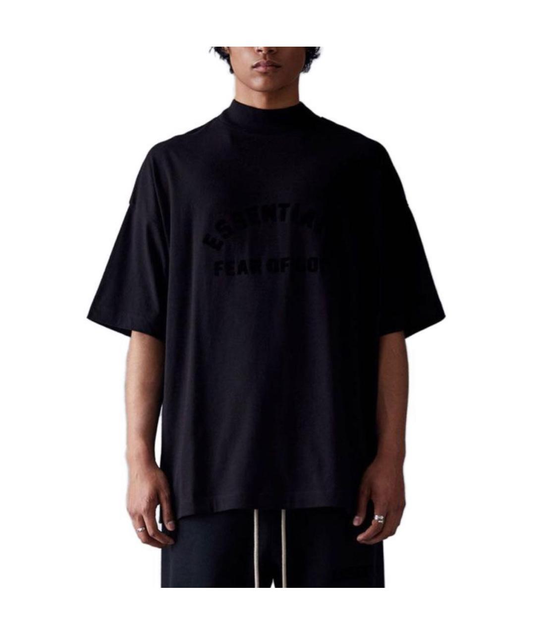 FEAR OF GOD ESSENTIALS Черная хлопковая футболка, фото 3
