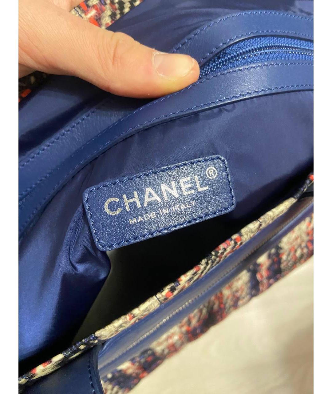 CHANEL PRE-OWNED Темно-синяя сумка тоут, фото 4