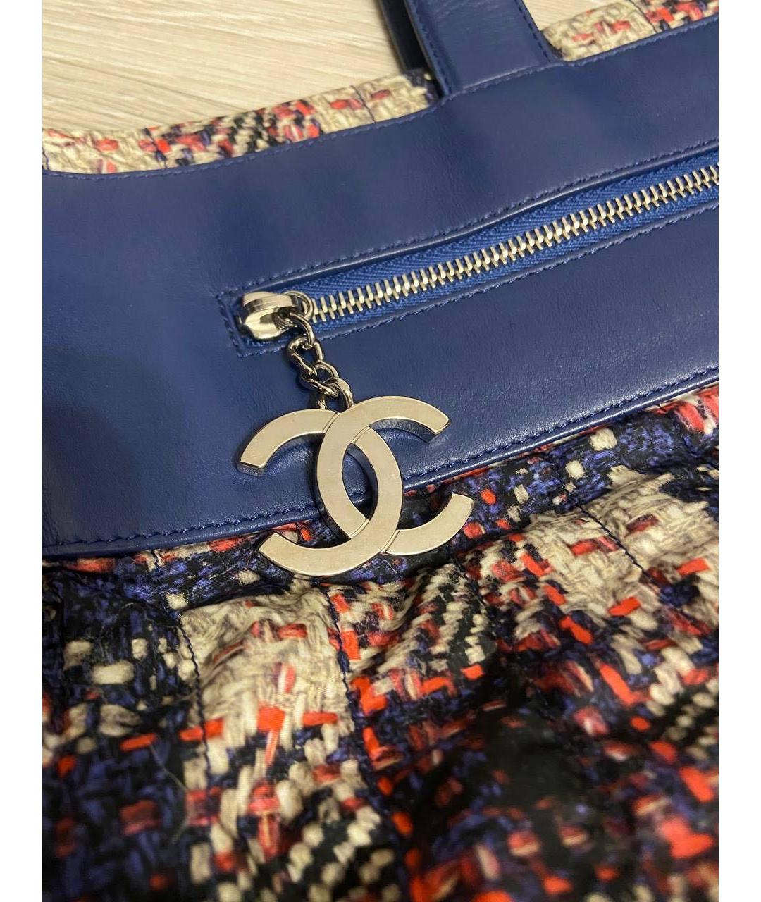 CHANEL PRE-OWNED Темно-синяя сумка тоут, фото 5