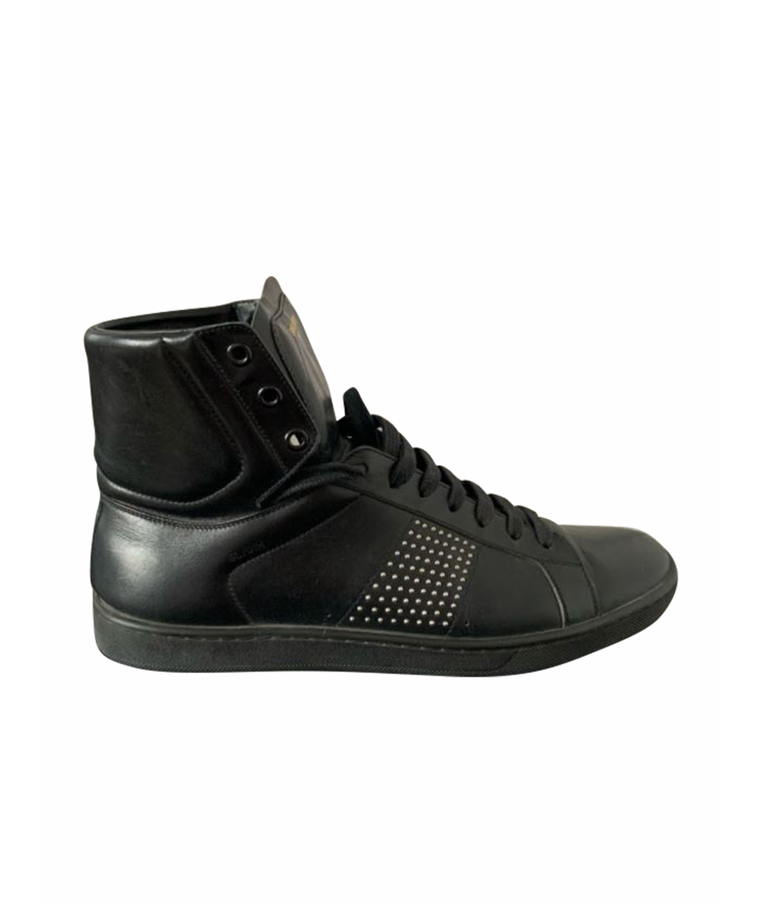 SAINT LAURENT Черные кожаные высокие кроссовки / кеды, фото 1