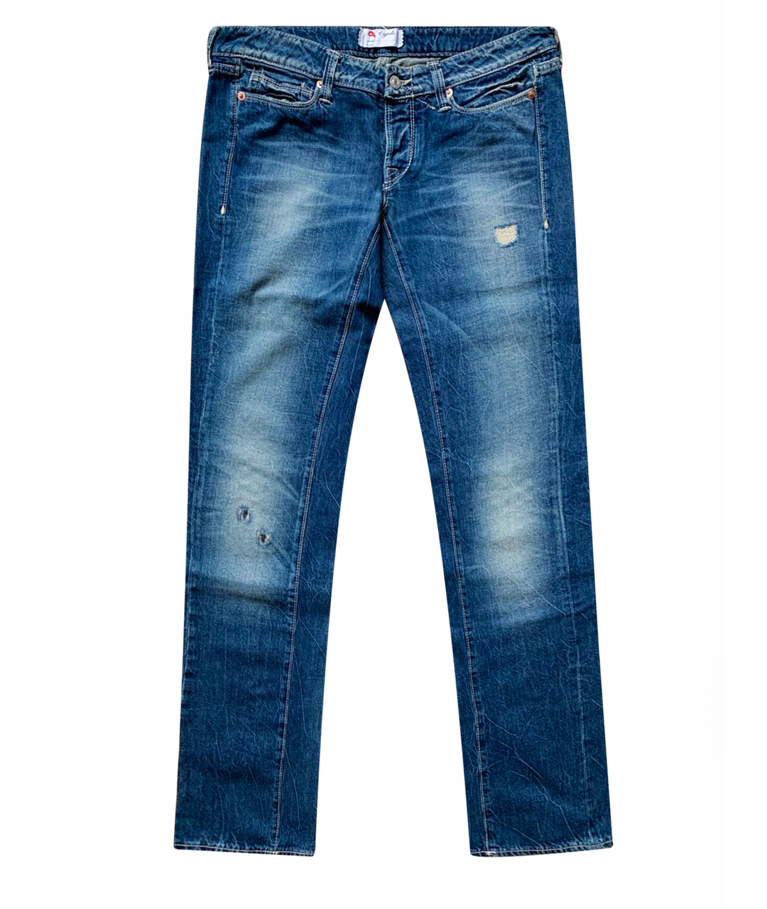 CYCLE Синие хлопковые прямые джинсы, фото 1
