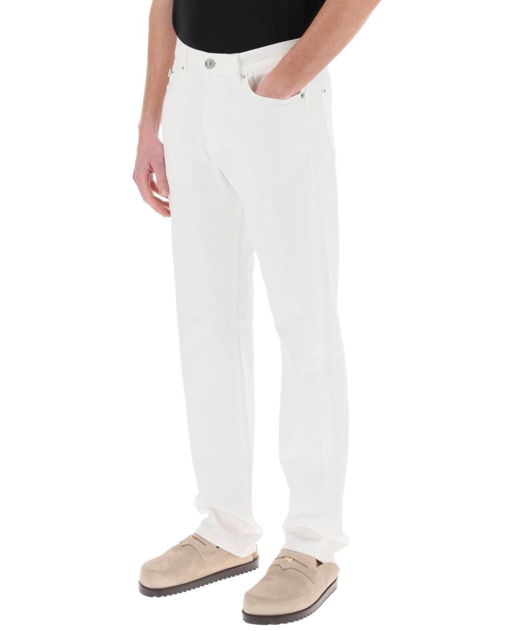 VERSACE Белые хлопковые прямые джинсы, фото 6