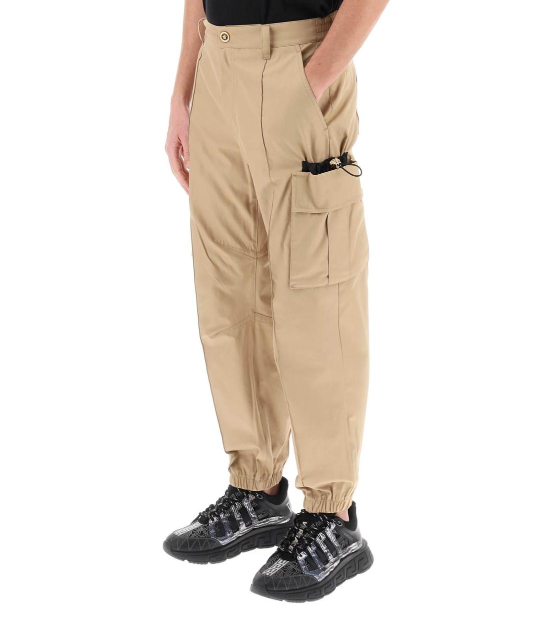 VERSACE Бежевые хлопковые повседневные брюки, фото 6