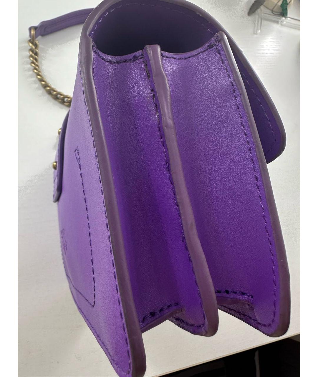 PINKO Фиолетовая кожаная сумка через плечо, фото 8