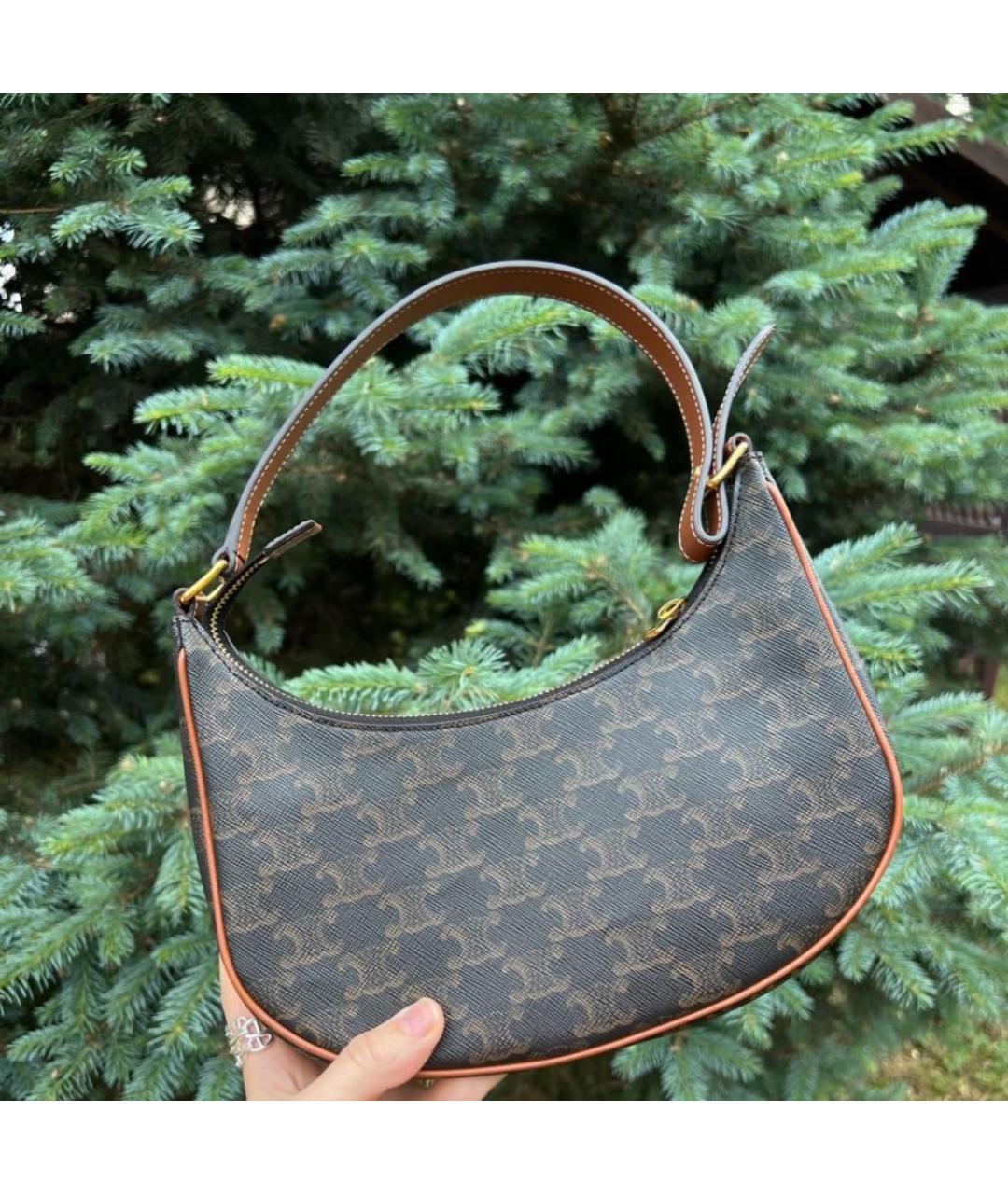 CELINE Коричневая кожаная сумка тоут, фото 3