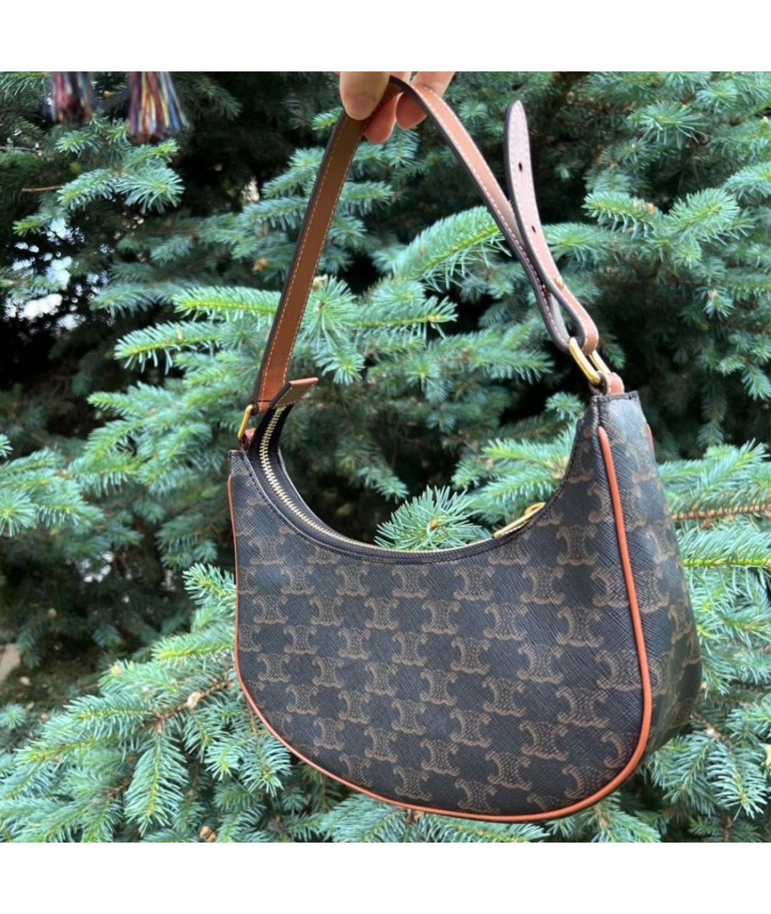CELINE Коричневая кожаная сумка тоут, фото 2