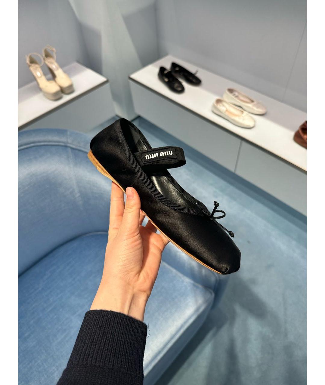 MIU MIU Черные балетки, фото 4