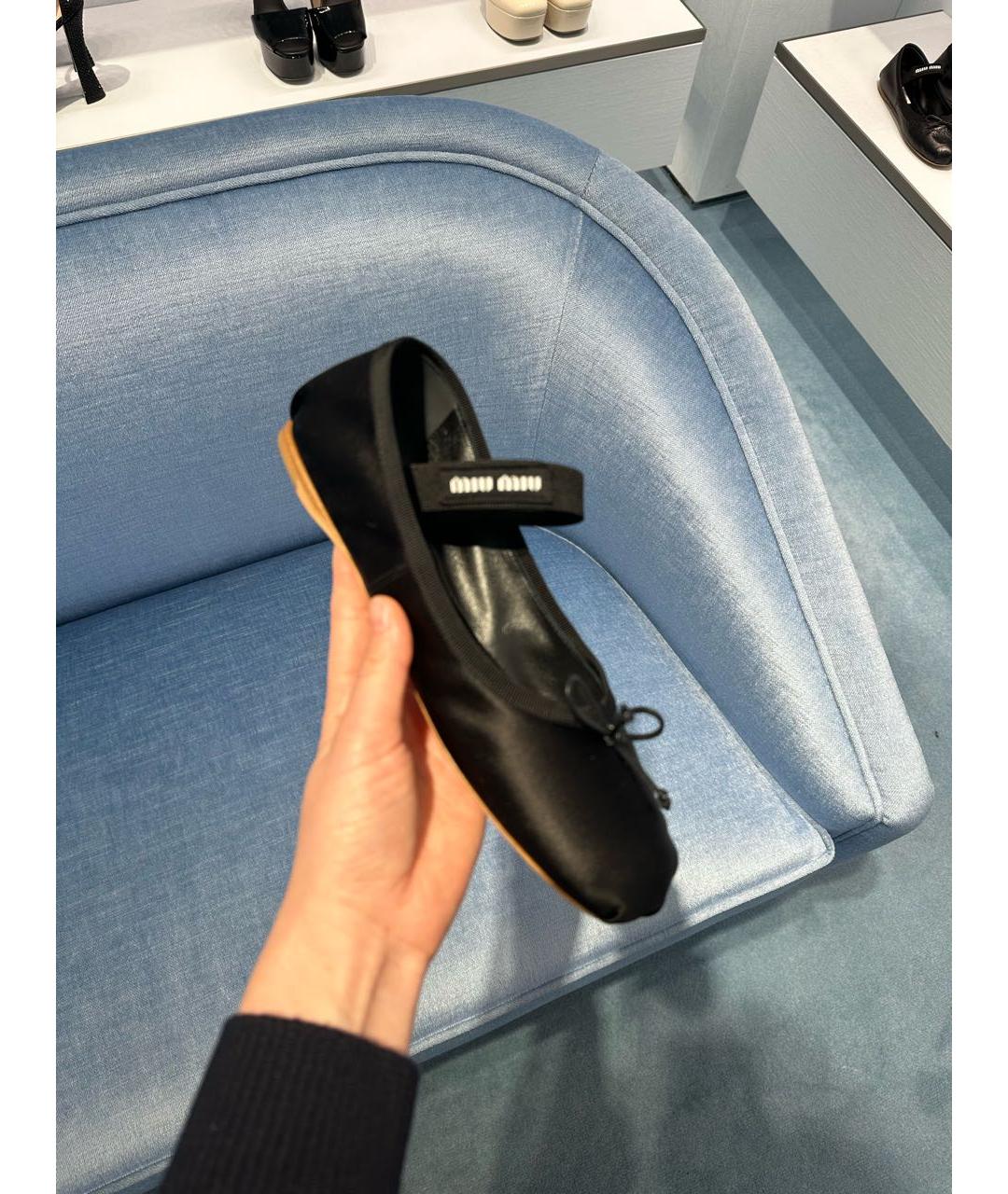 MIU MIU Черные балетки, фото 5