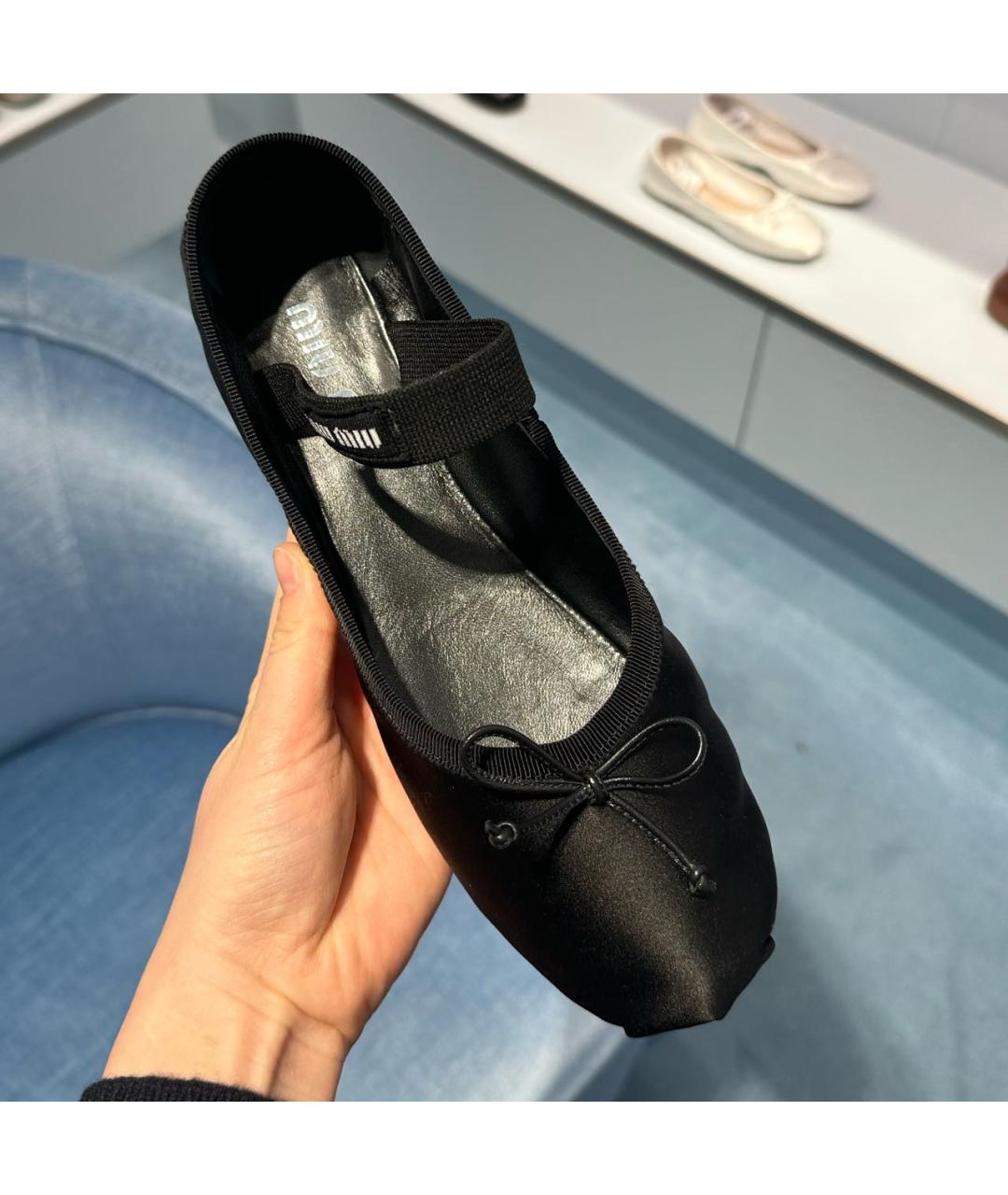 MIU MIU Черные балетки, фото 3