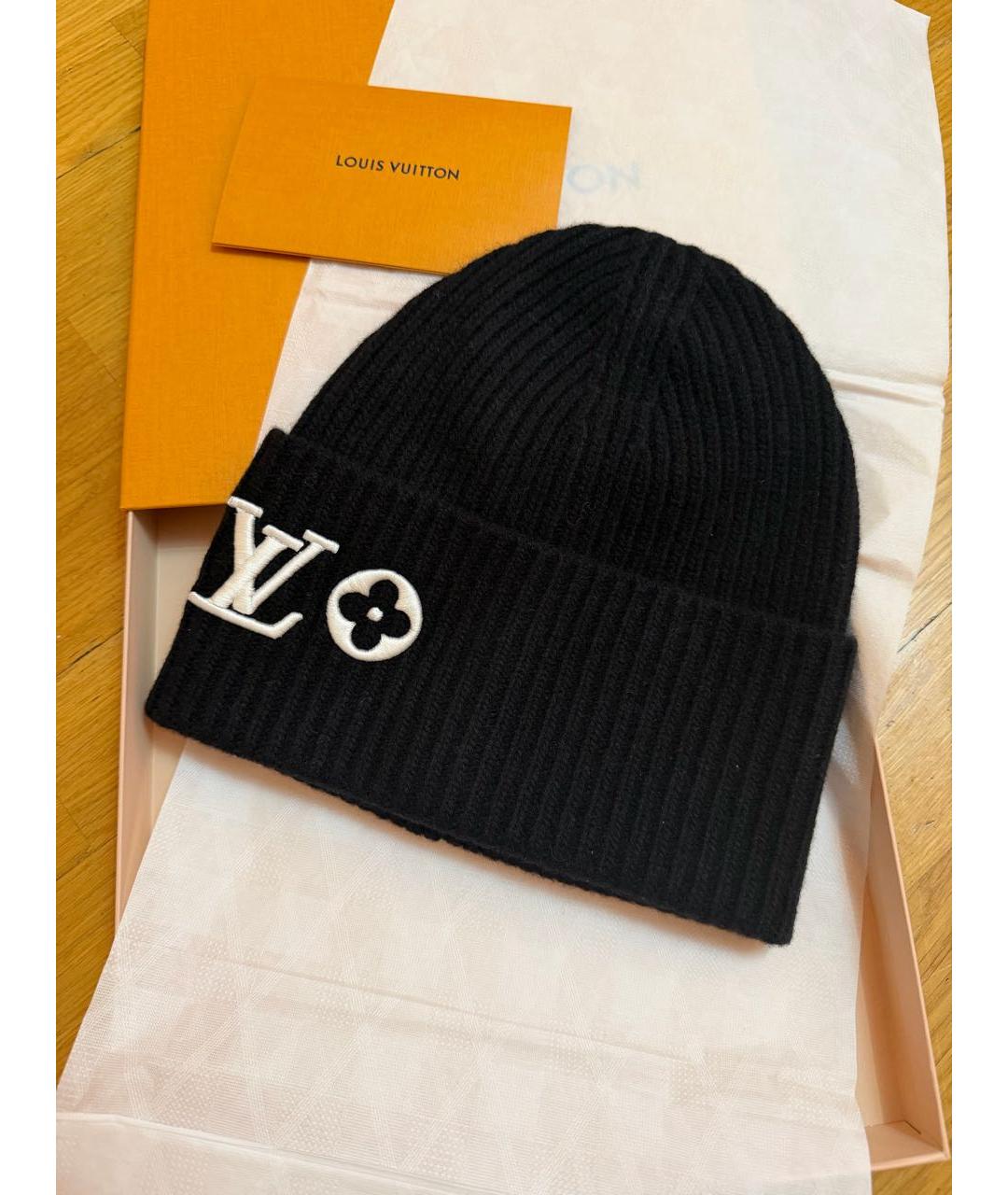 LOUIS VUITTON Черная шерстяная шапка, фото 5