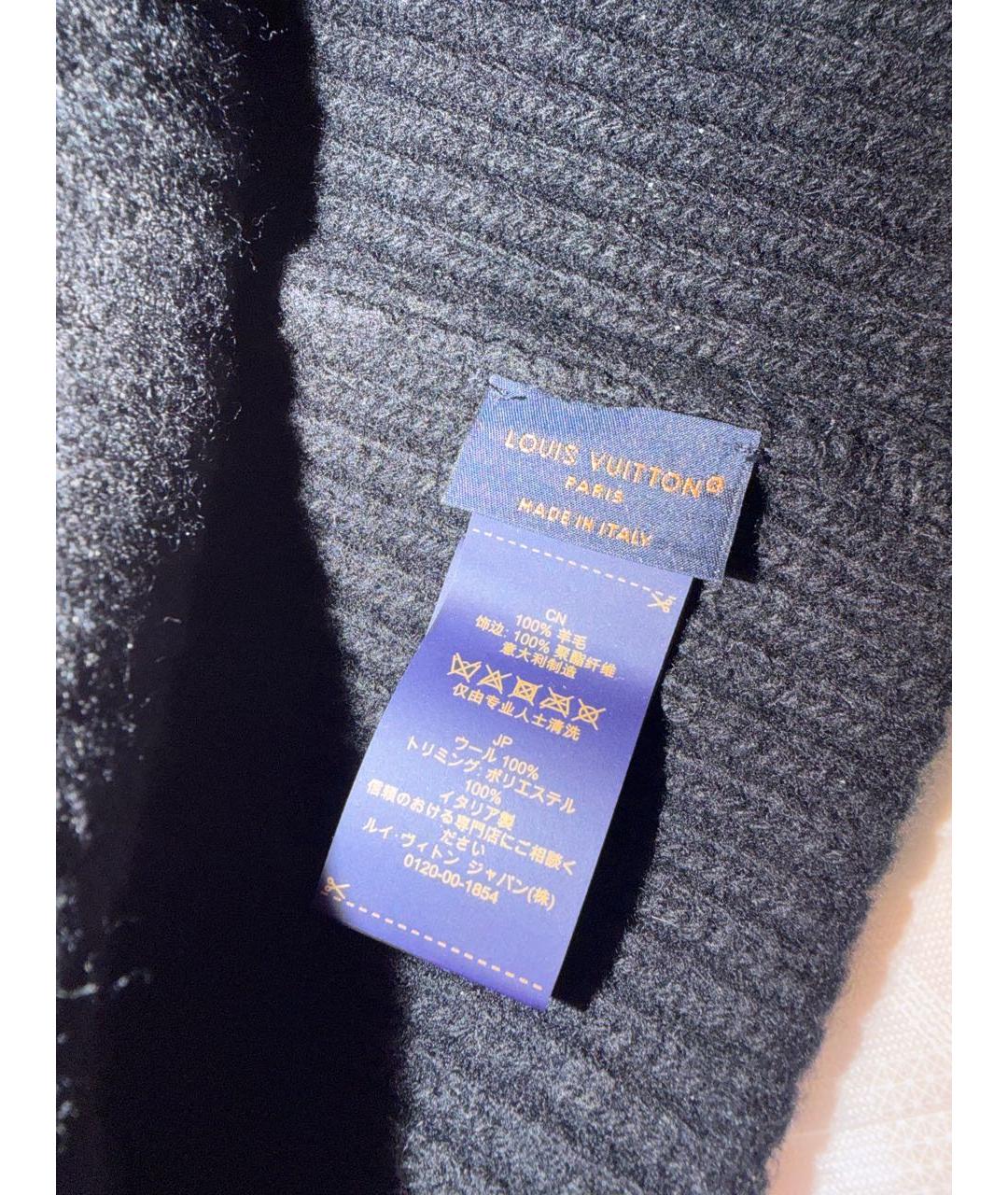 LOUIS VUITTON Черная шерстяная шапка, фото 4