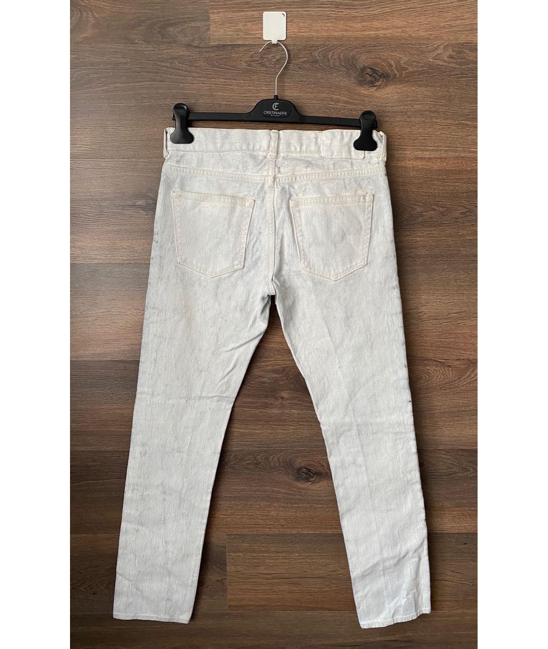 MAISON MARGIELA Белые хлопковые джинсы скинни, фото 2