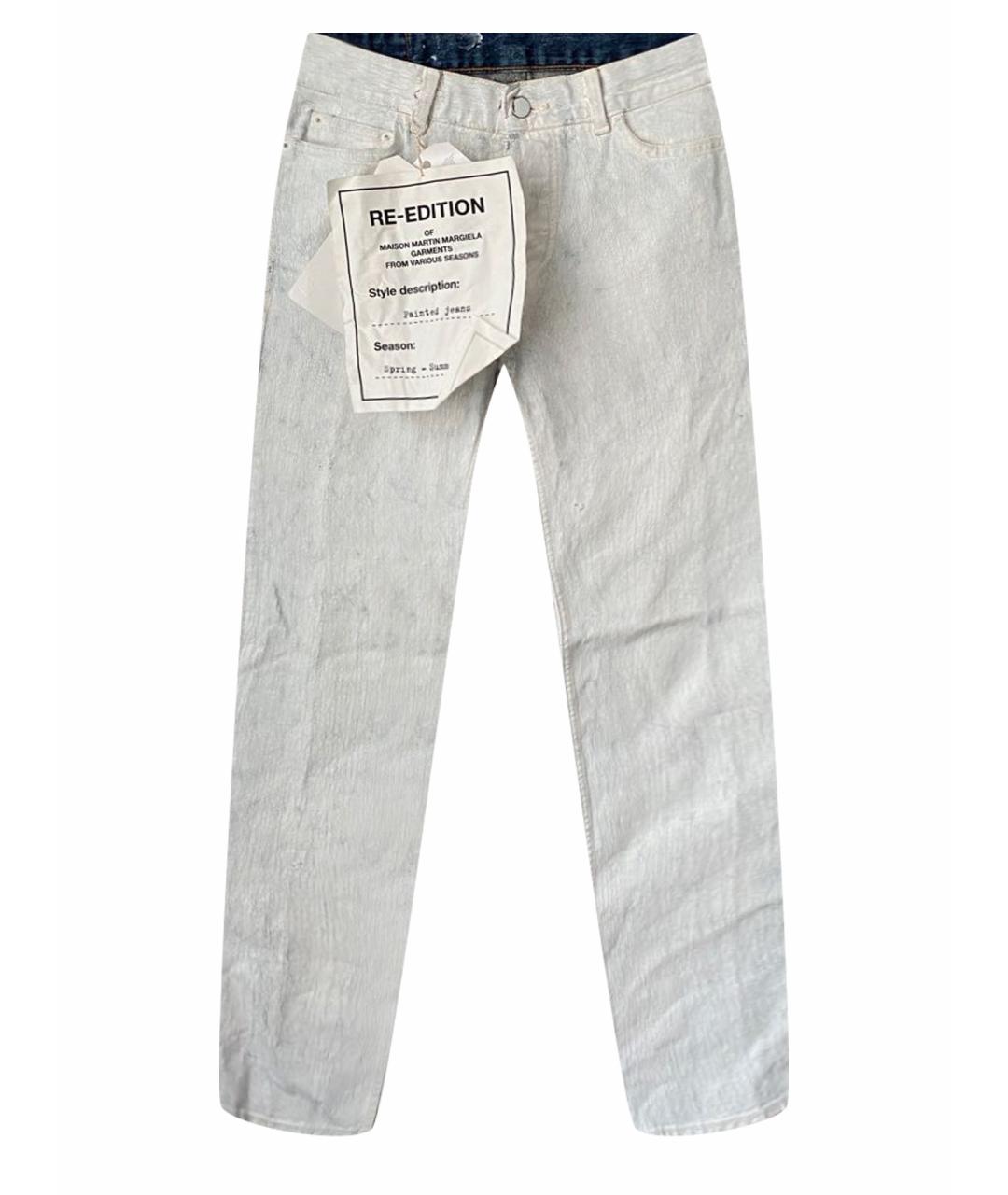 MAISON MARGIELA Белые хлопковые джинсы скинни, фото 1
