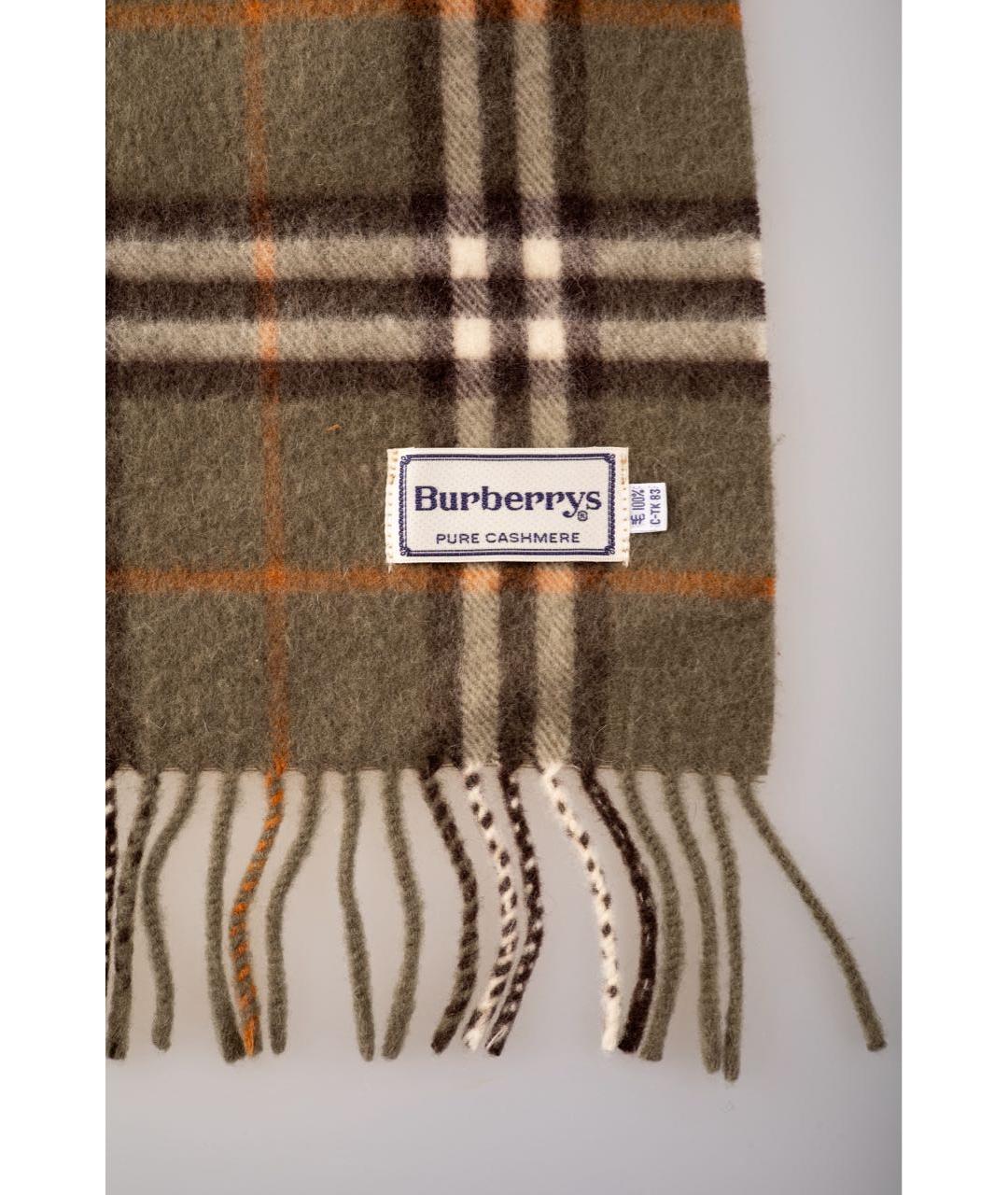 BURBERRY Хаки кашемировый шарф, фото 3