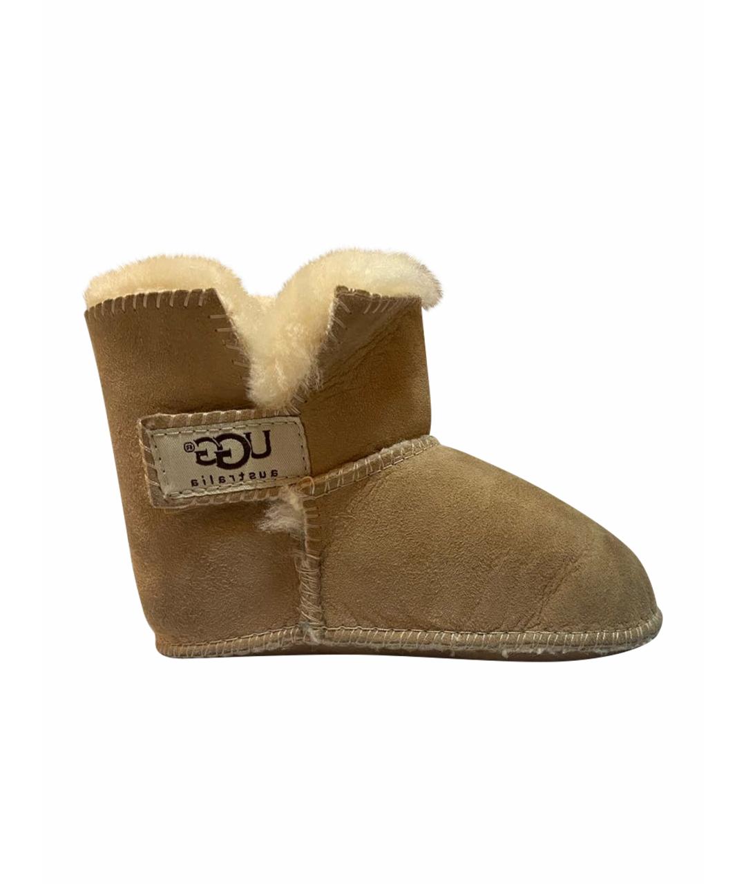 UGG AUSTRALIA KIDS Бежевые замшевые пинетки, фото 1