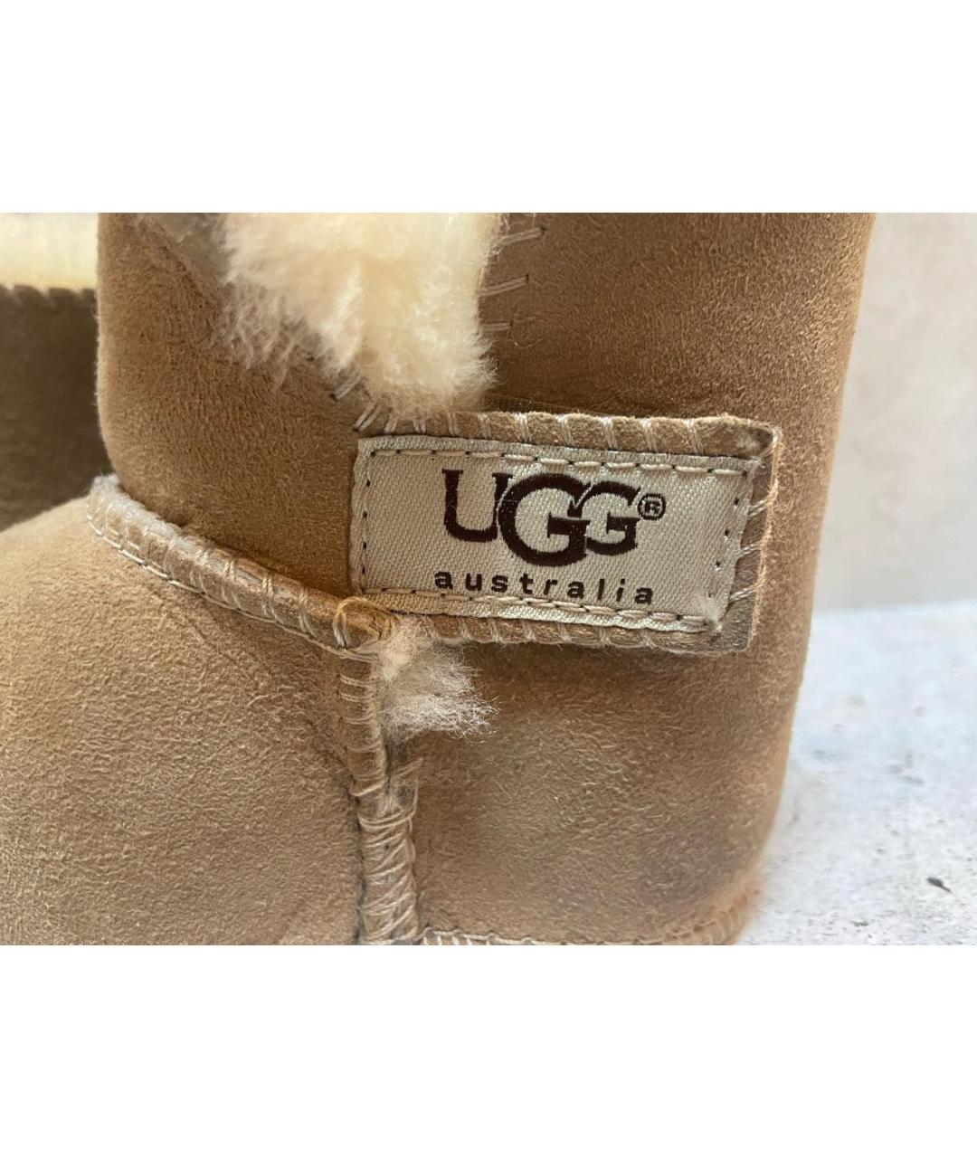 UGG AUSTRALIA KIDS Бежевые замшевые пинетки, фото 3