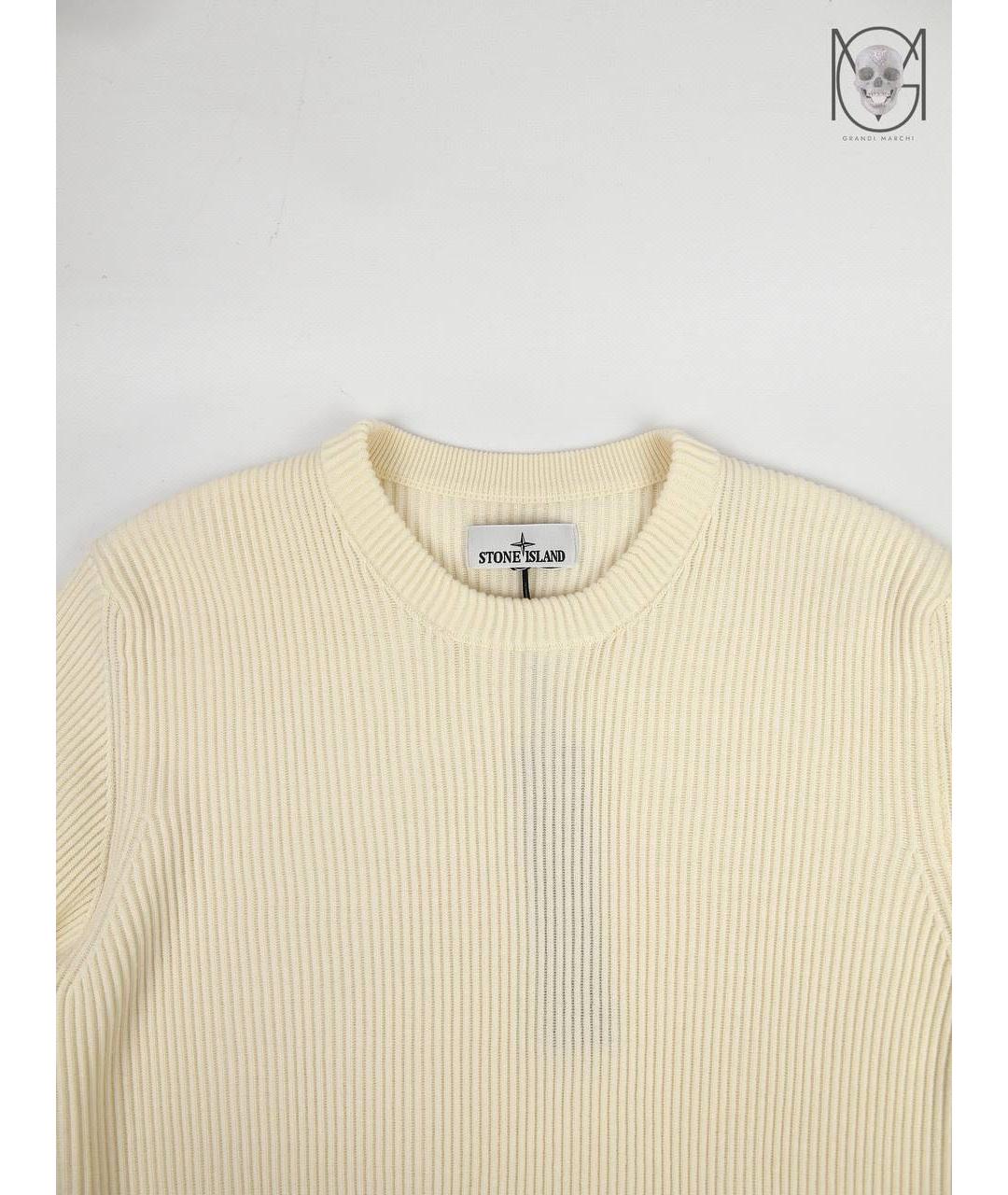STONE ISLAND Белый шерстяной джемпер / свитер, фото 7