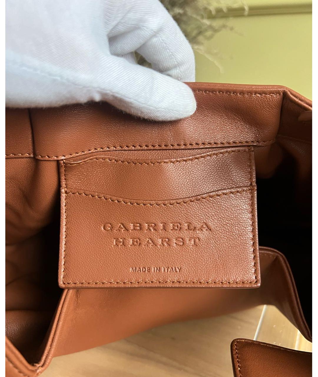 GABRIELA HEARST Коричневая кожаная сумка с короткими ручками, фото 6