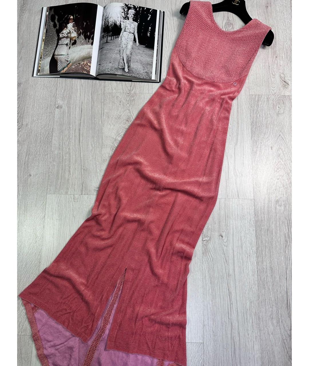 CHANEL Розовое бархатное вечернее платье, фото 9