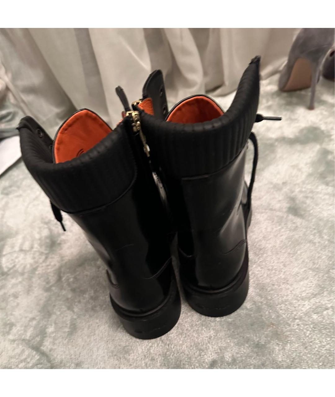 SANTONI Черные ботинки из лакированной кожи, фото 3