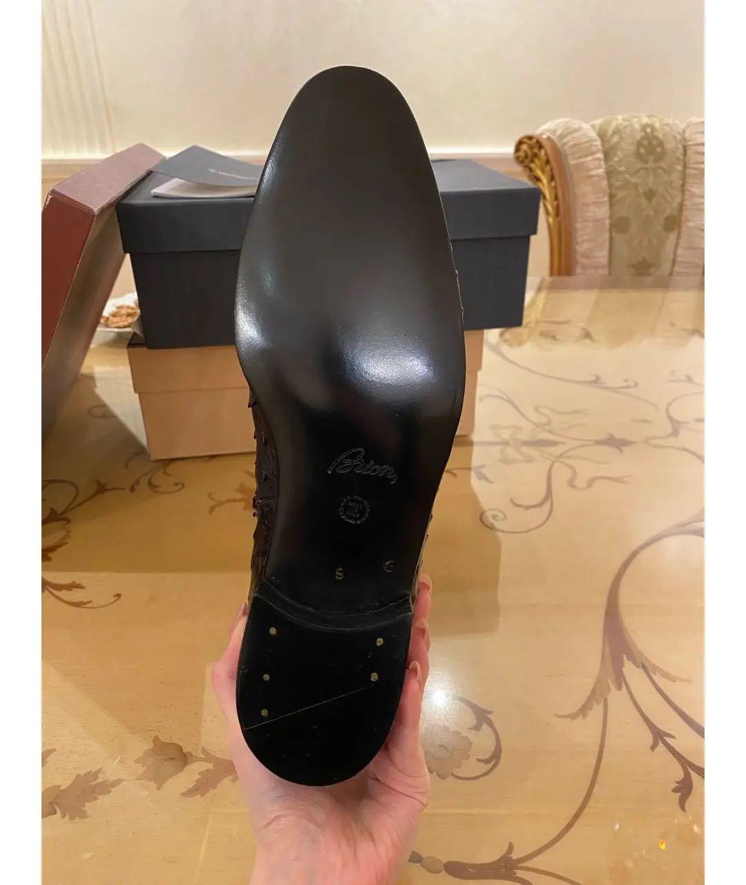 BRIONI Черные высокие ботинки из экзотической кожи, фото 6