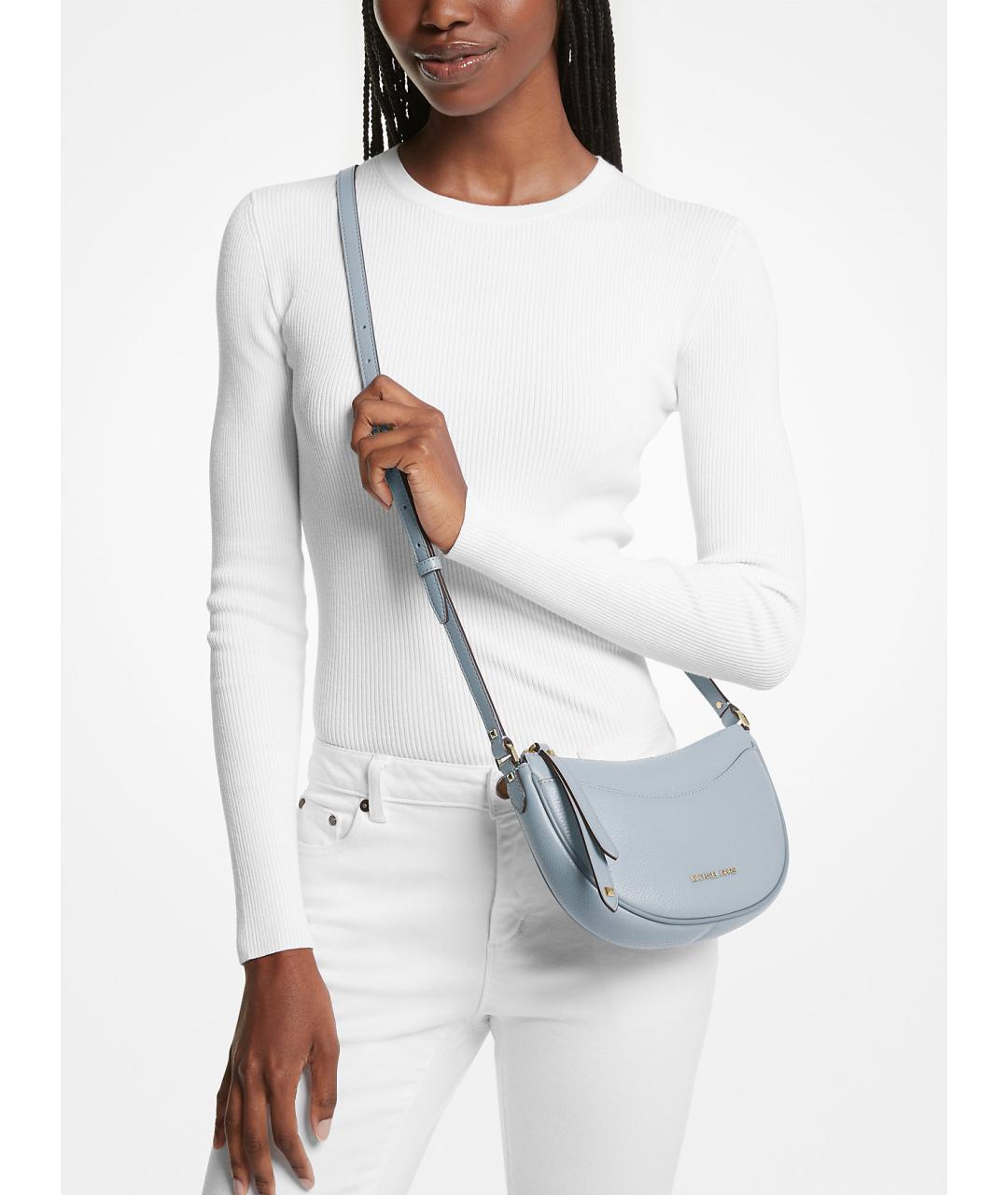 MICHAEL KORS Голубая кожаная сумка через плечо, фото 3
