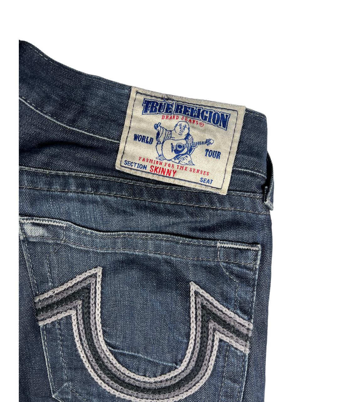 TRUE RELIGION Темно-синие хлопковые прямые джинсы, фото 3