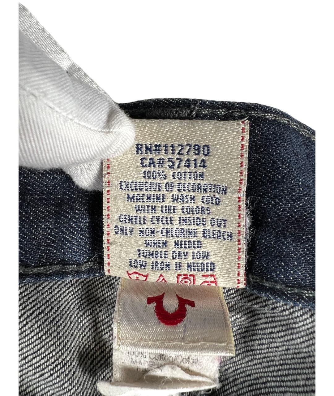 TRUE RELIGION Темно-синие хлопковые прямые джинсы, фото 5
