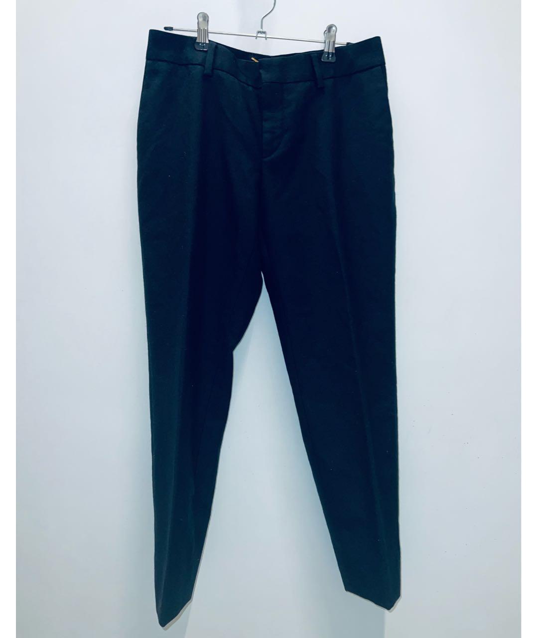 SAINT LAURENT Черные шерстяные прямые брюки, фото 7